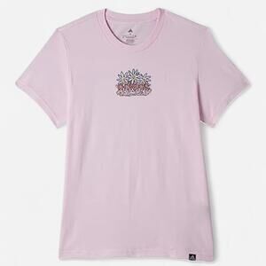 Adidas Women’s Doodle Graphic T-Shirt Women’s XL Pink Floral Logo Casual Tee